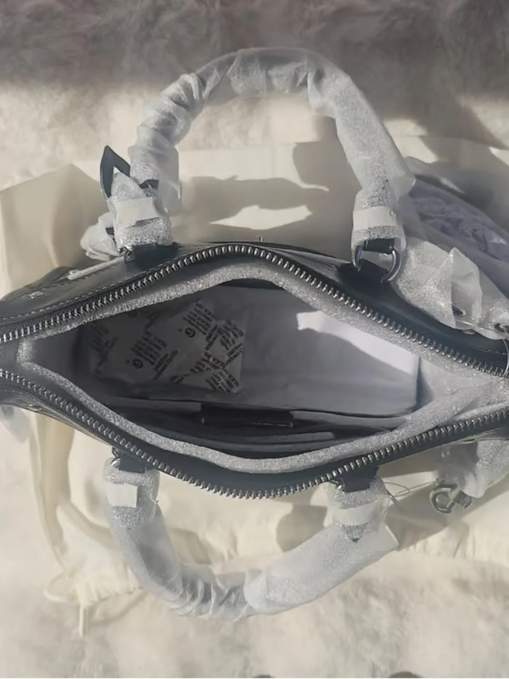 Coach Black Leather Satchel with Silver Hardware